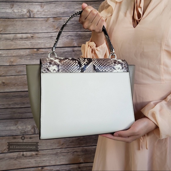 NWT Michael Kors Medium Mauve embossed satchel - Picture 6 of 8